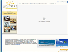 Tablet Screenshot of gesturehotels.com